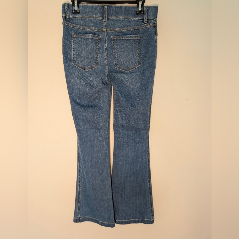 Spanx Flare Jeans Womens Medium Blue Pull On Stretch Shapewear Pants - Picture 5 of 12
